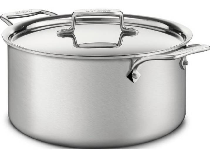 All-Clad SD55508 Stainless D5 Fleisch- und Gemüsetopf 26 cm 7,6 Liter mit Deckel Mehrschicht-Kochgeschirr kompatibel mit allen Herdarten aus Edelstahl und Aluminium