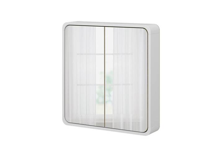 Vicco Badspiegelschrank Arla Weiß/Eiche 60 x 60 cm, Weiß, Eichefarben, 1 Fächer, Rechteckig, 60x60x12 cm, Badezimmer, Badezimmerspiegel, Spiegelschränke