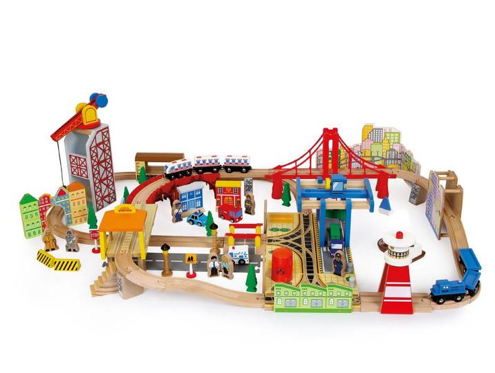 Small Foot Spielzeug-Eisenbahn Holzeisenbahn Hafen