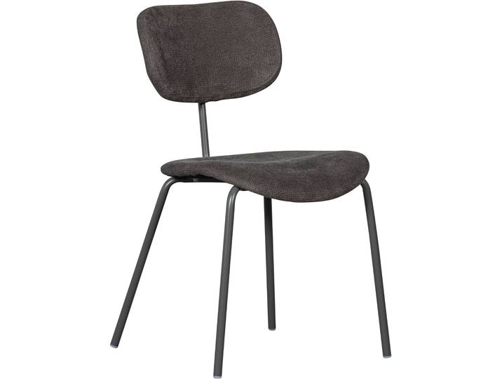 Esszimmerstuhl WOOOD Link mit Ella-Chenillebezug und Metallgestell B 44 x T 52 x H 78 cm , grau, B:54cm H:78cm T:45cm, 94% Polyester;6% Nylon, Stühle, Esszimmerstuhl, (Set, 2 St) stapelbar, Sehr hohe Verschleissfestigkeit, Tragkraft 90 kg