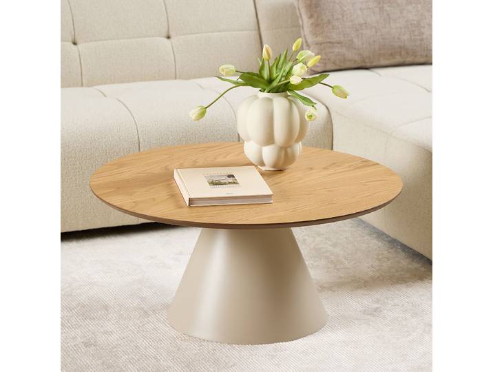 Table basse Riande Ø 85cm Marron/Gris