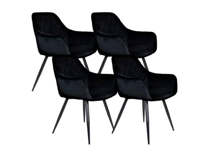 Set van 4 Kick Eetkamerstoel Monza - Zwart