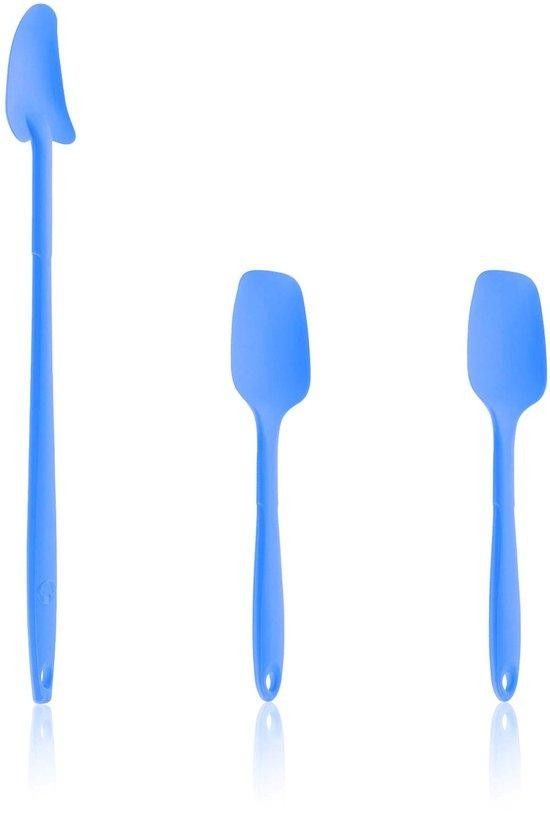 Benza Ibenzoa 3-delige set flexibele siliconen spatels met roestvrijstalen kern, BPA-vrij en hittebestendig tot 230°C