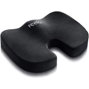feela Orthopädisches-Sitzkissen medium, schwarz, Steißbeinkissen, waschbar, mit Memory-Schaum