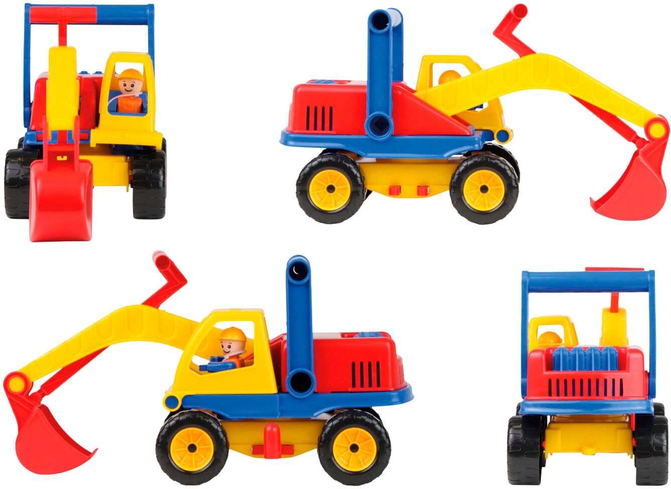 Spielzeug-Bagger LENA "Aktive", bunt, Spielzeugfahrzeuge, KinderB:14cm H:19cm T:35cm, Kunststoff, Spielzeug-Bagger, mit beweglichem Baggerarm und verstellbarem Fahrgestell, B:14cm H:19cm T:35cm