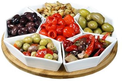 Elama Signature Divine Hosting 12 Inch 7 Piece Lazy Susan Appetizer and Condiment Server Set