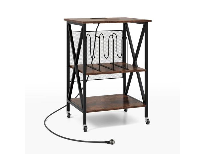 Meuble tourne-disque vinyle avec 2prises 2 USB 1 type-C 52x45x75cm