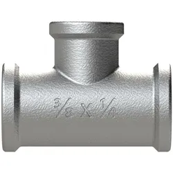Riegler, Schlauchanschluss + Schlauchverbinder, T-Stück 130, IG/IG/IG, Rp 3, T-Abzweig Rp 2, schw. Temperguss