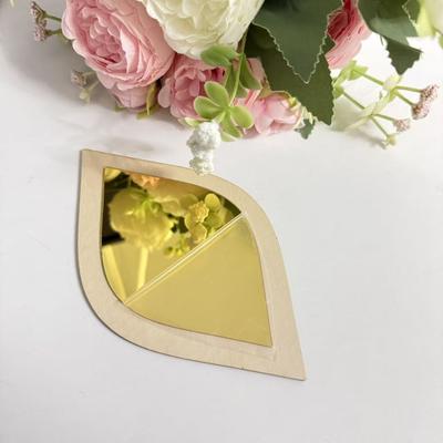 Fusion Finds Boho Wall Mirror Set Of Acrylic Teardrop Decorative Mirror Wall Decor For Bedroom & Living Room gold Wood 8pcs
