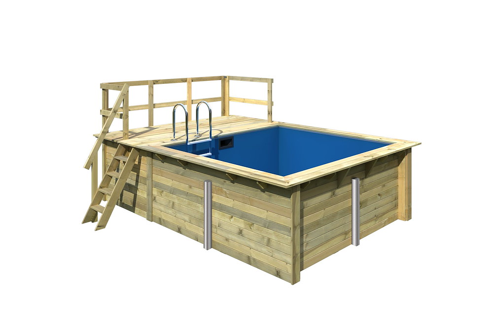 KARIBUHOLZT Pool Rechteck Größe 1 KDI inkl.Filter kl. und Terrasse A 16938084