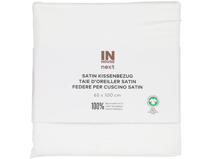 Inhouse Kissen Gots Satin Paspel 65x100 weiss