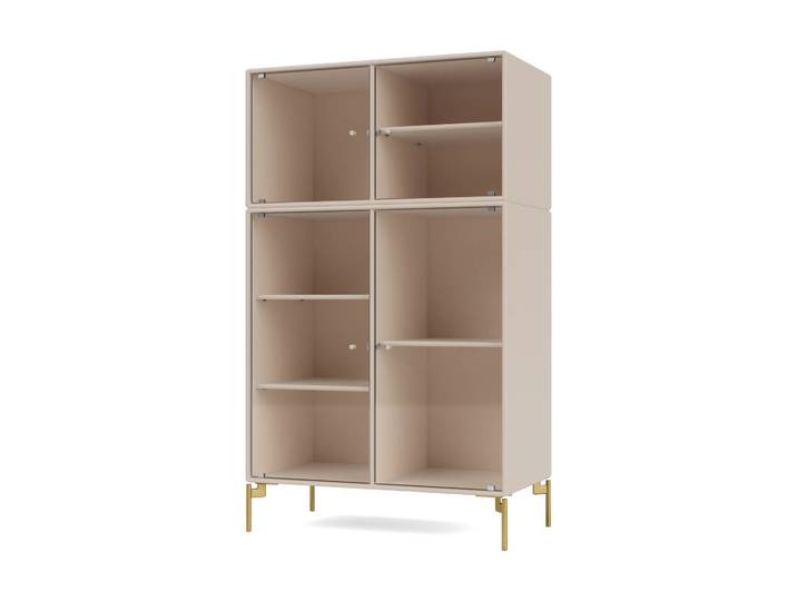 Montana Ripple III Vitrinenschrank 69,6x117,6x38 cm Clay-Beine brass