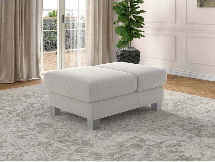 Polsterhocker, Silber, 75x109 cm, Struktur, Klappfunktion, Modern, sit&more