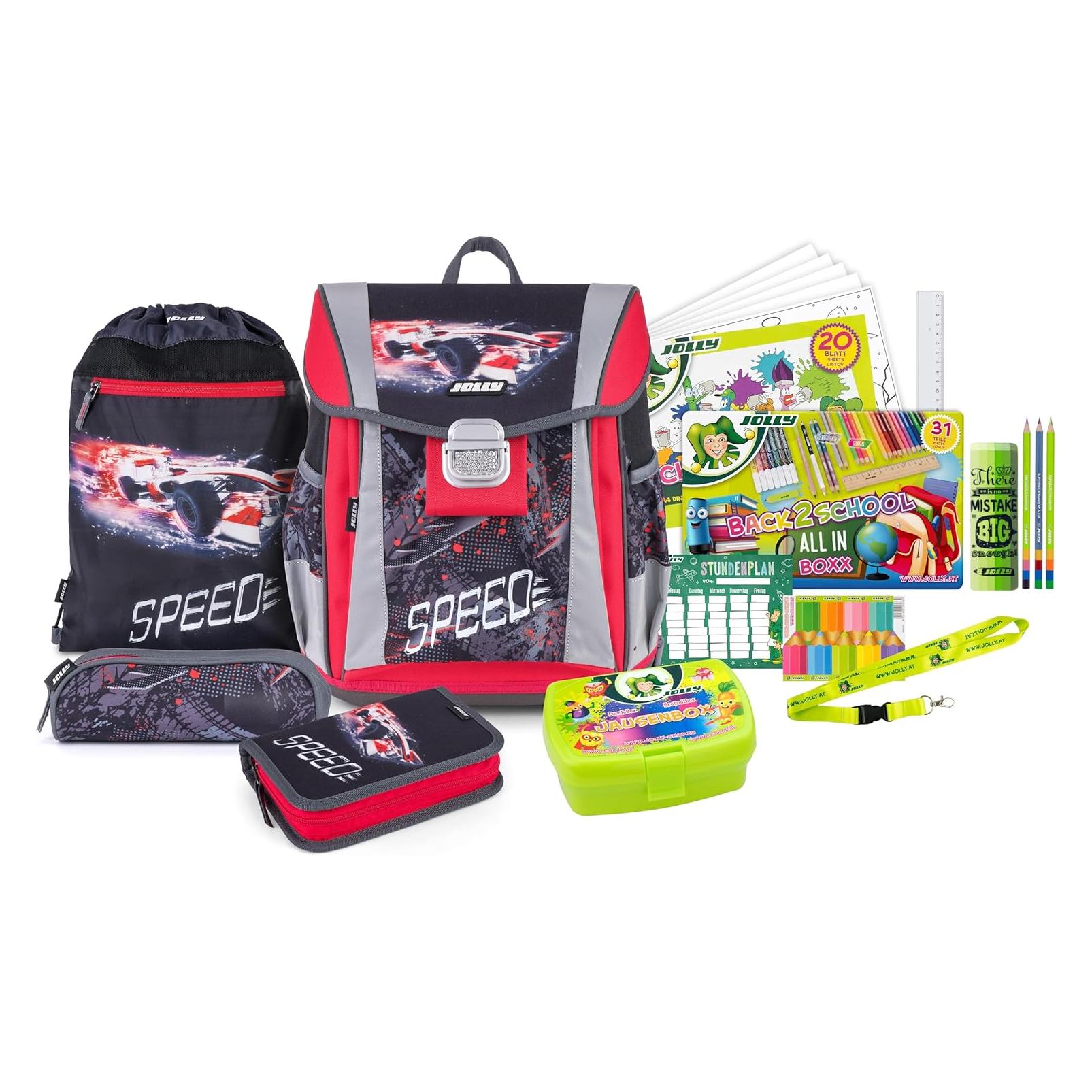 Jolly Schulranzen-Set Classic Formula Kunstfaser schwarz/rot (22 l) (9940-9312)