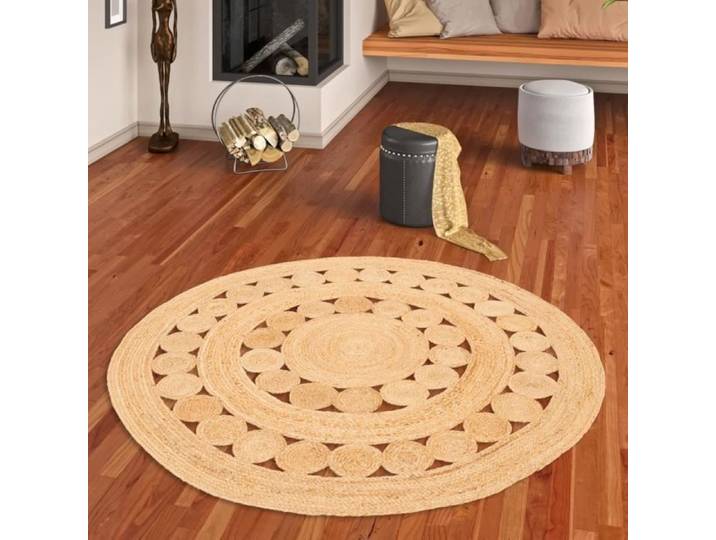 Tapis en fibres naturelles Jute fait main Salsa Nature Tendance Ronde - 200x200 cm