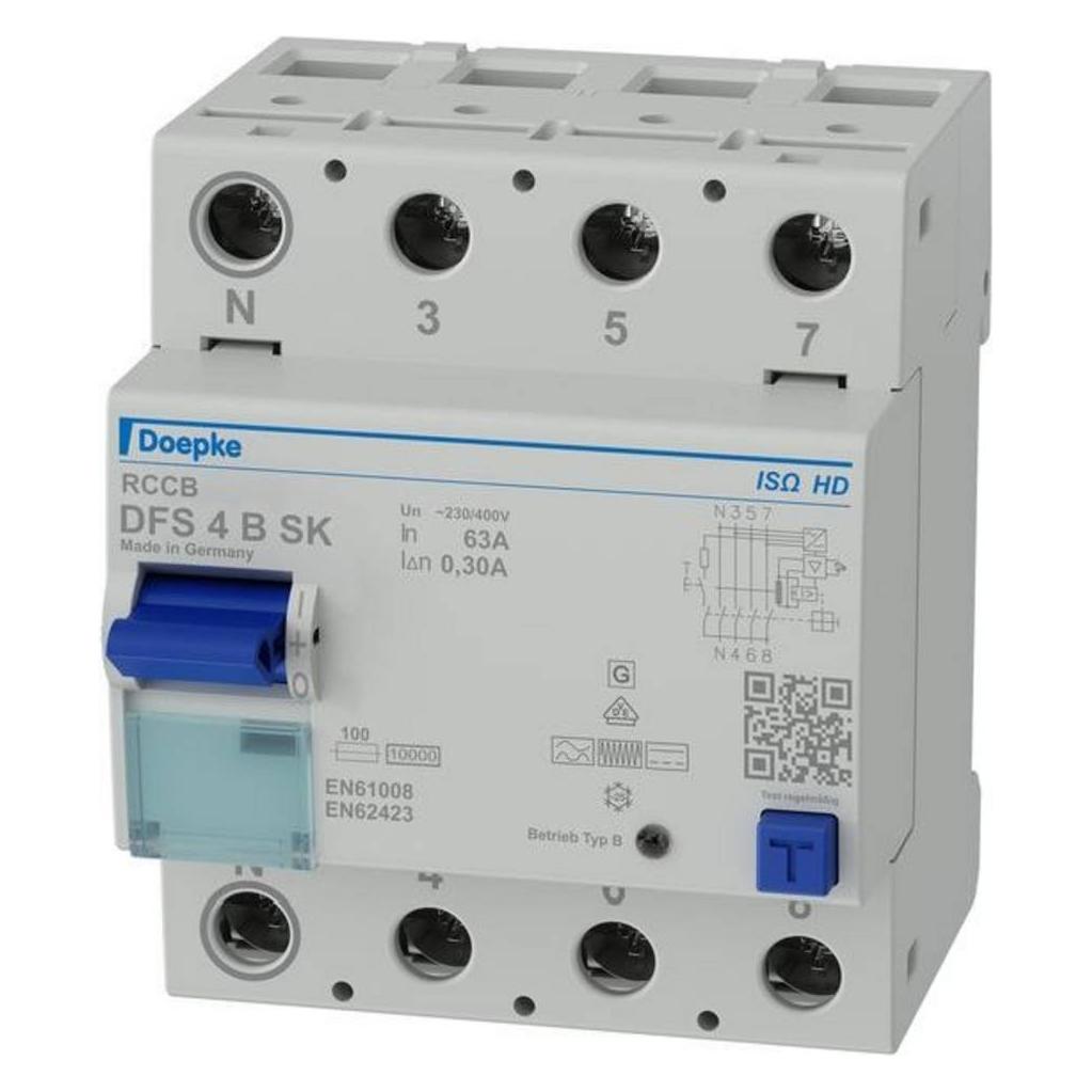 Doepke 09146848HD DFS 4polig 63A 0,30A Typ B SK N-li HD FI-Schutzschalter allstromsensitiv (09146848HD)