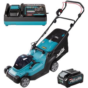 Makita Rasenmäher LM004GM102 XGT, Akku, 40V / 4Ah, mit Akku, Ladegerät & Fangkorb 50 Liter