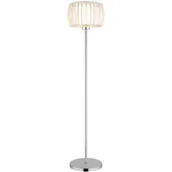 LED Stehleuchte Stehlampe Wohnzimmerlampe Fußschalter Silber chrom H 150 cm