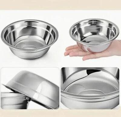 Inspired Living Stainless Steel Cage Mount Pet Feeding Bowls Set For Dogs, Cats & Small Animals Stainless Steel Cage Mount Pet Feeding Bowls Set For Dogs, Cats & Small Animals