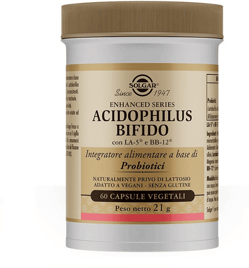 Solgar Acidophilus Bifido Integratore Probiotici 60 Capsule