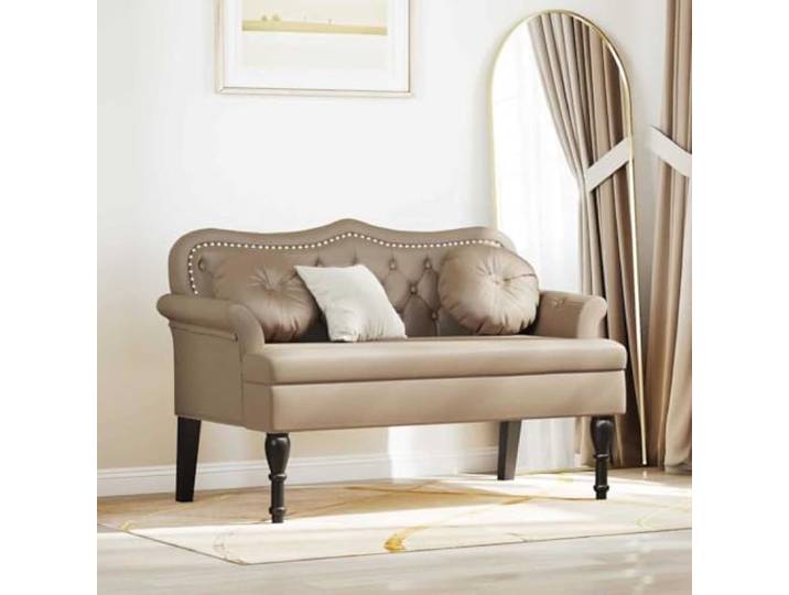 Xolmizyn Chesterfield Bank, Kunstleder Sitzbank, Cappuccino 120.5x65x75 cm Stilvolle Knopfheftung, Robuste Sperrholzbasis, Für Flur & Schlafzimmer