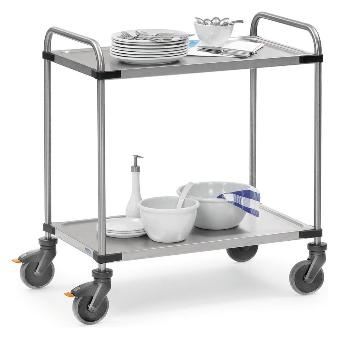 Fetra Edelstahl-Servierwagen mit 2 Böden (120 kg, 2) (5011)