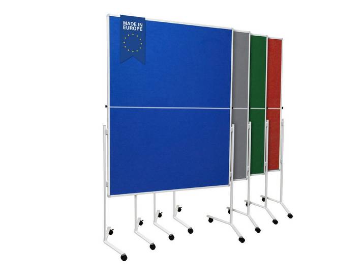 Viscom Standtafel FOLD - Moderationstafel faltbar - beidseitig nutzbar, Metaplanwand mit robuster Filzoberfläche für kreative Gedanken