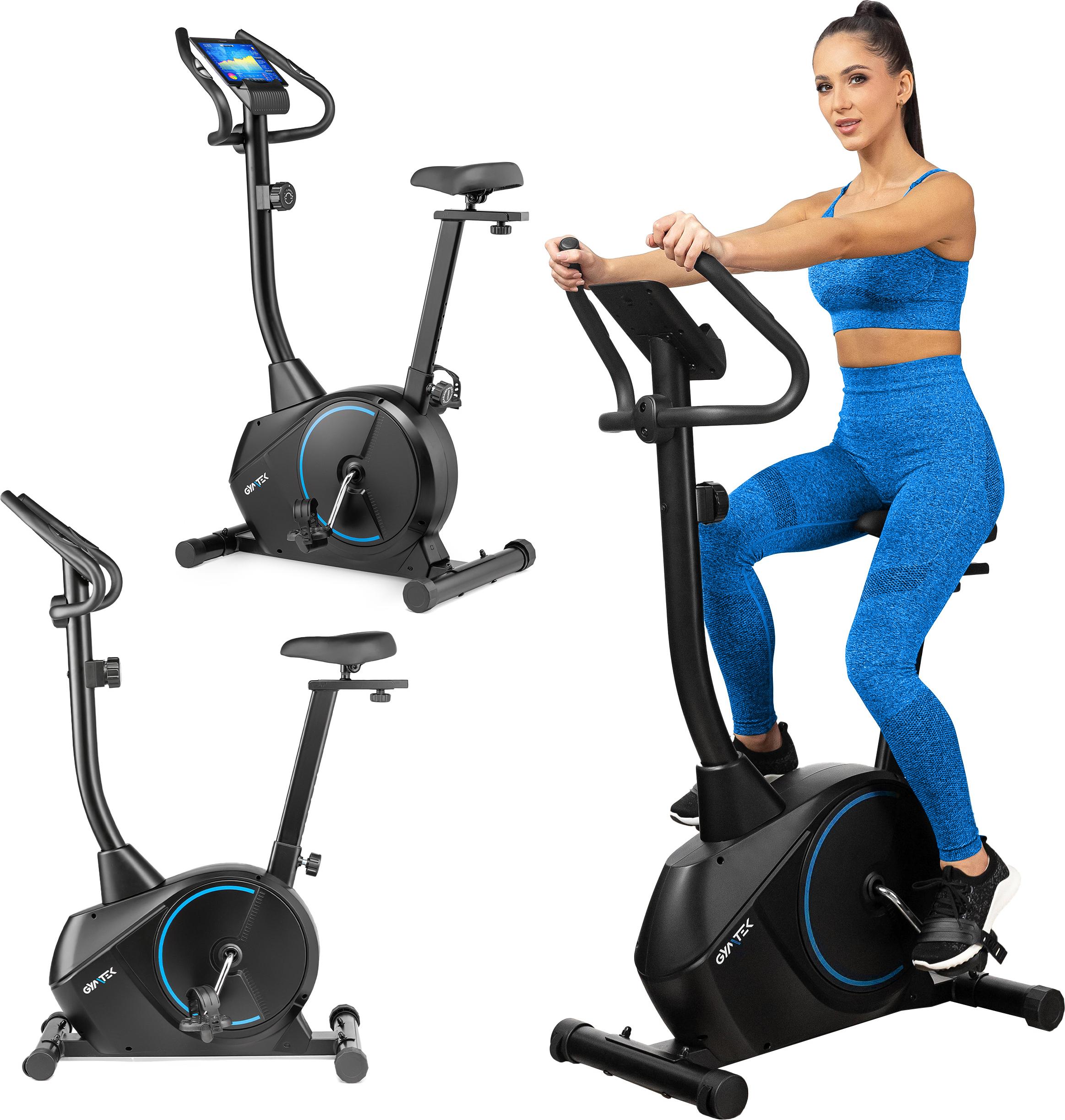 Gymtek Magnetischer Heimtrainer, Fahrrad für Zuhause - bis 135kg - 8 Widerstandsstufen, 9kg Schwungmasse - LCD Display - für Home Gym Fitness