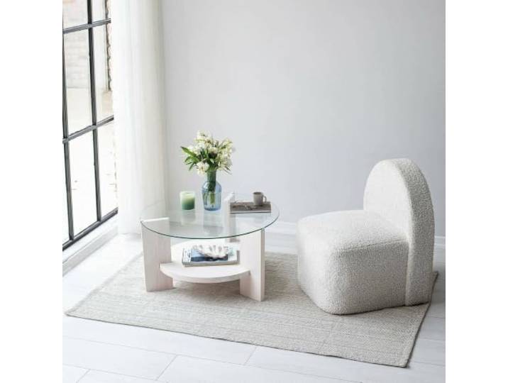 Dmora Couchtisch Alnitak 75x75x40 cm Weiß, Zeitungsablage