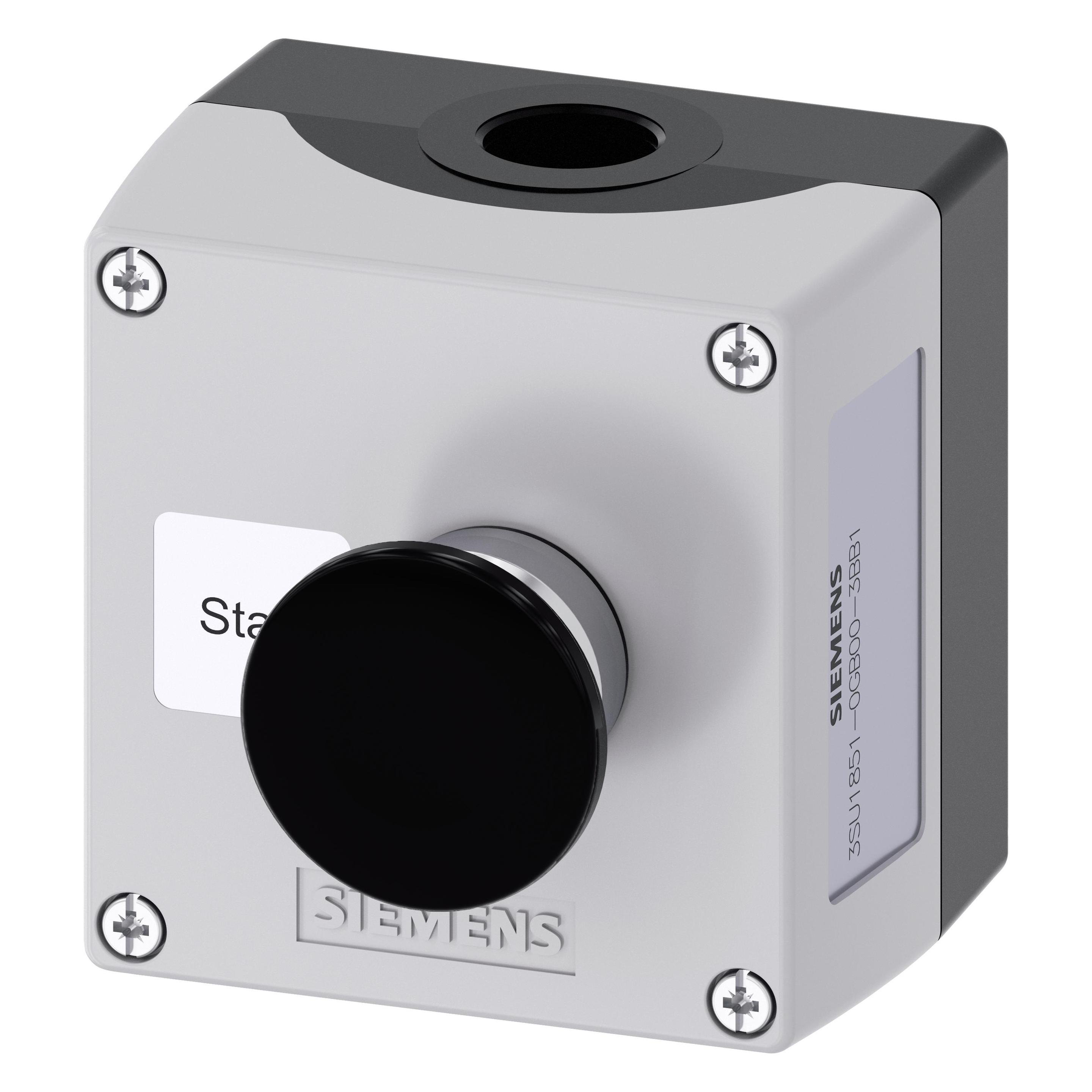 Siemens 3SU1851-0GB00-3BB1 Gehäuse für Befehlsgeräte 22 mm rund Metall (Gehäuse) (3SU18510GB003BB1)