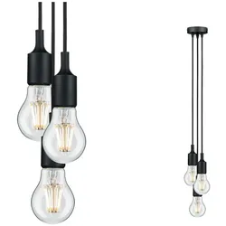 Paulmann Pendelleuchte NEORDIC KETIL, 3-flammig, 3x E27 max. 20W, Schwarz PAUL-50382