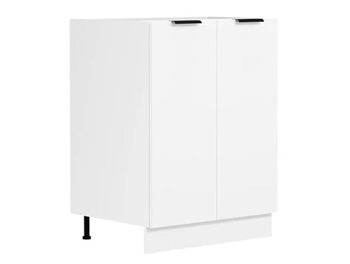 VCM Küchenmöbel Unterschrank Weiß 60x46x82 cm 2 Türen Serie Fasola Anrichte Stauraum für Töpfe und Vorräte - Wohnküche - Für Mieter und Eigentümer - Holzwerkstoff mit höhenverstellbaren Füßen