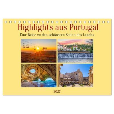 Highlights aus Portugal (Tischkalender 2027 DIN A5 quer), CALVENDO Monatskalender
