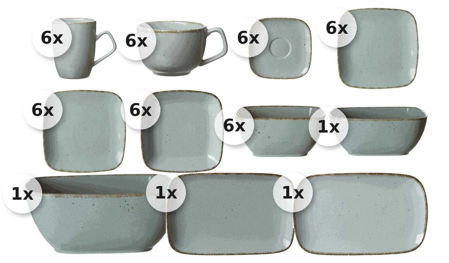 Kaffee- und Tafelservice 46 tlg. Casa blau