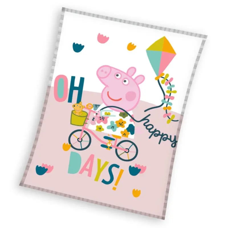 Peppa Pig Plaid voor kinderen OH Happy Days! - 130 x 170 cm