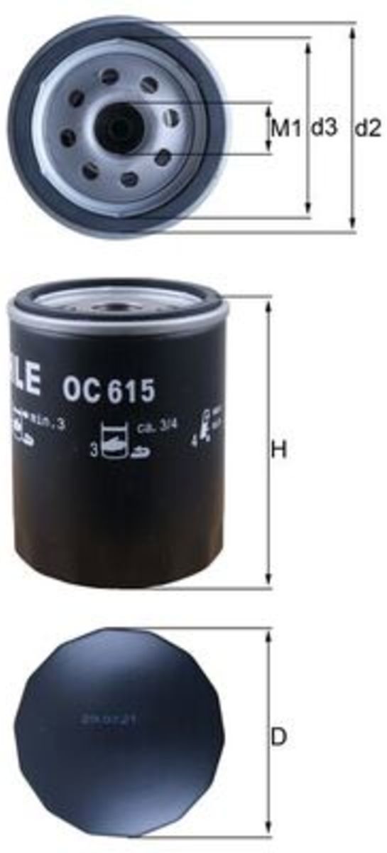 Ölfilter MAHLE KNECHT OC 615