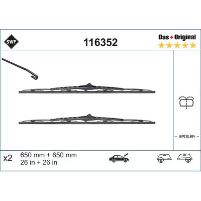 Swf Wischblatt [Hersteller-Nr. 116352] für Citroën, Fiat, Lancia, Peugeot