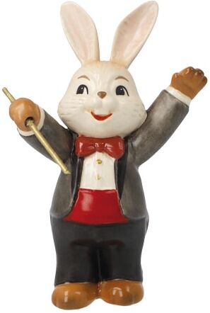 Osterhase GOEBEL "genialer Dirigent", bunt, B:4,5cm H:8cm T:5,5cm, Steingut, Dekofiguren, Osterhase bunt B/H/T: 4,5cm x 8cm x 5,5cm