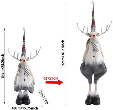 Top Demand Picks Dolls Navidad Figurine Ornaments, Christmas Large Standing Elk, With Lights Reindeer, Gift New Year Home Decor 10