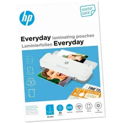 HP Everyday Laminierfolien-Set glänzend für A4, A5, A6, Visitenkartenformat je 25x 80 micron