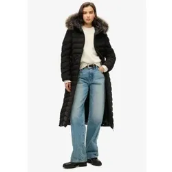 Superdry für Damen. W5011790A Fuji Langer Mantel schwarz (S), Lässig, Recyceltes Polyester, Nachhaltig