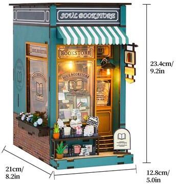 Inspire Select DIY Dollhouse Book Nook Kit Wooden Puzzle Bookshelf Insert Decor m2311