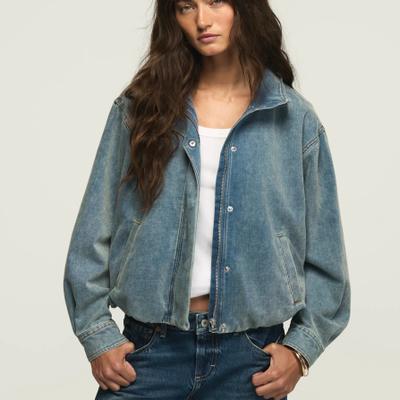 Lucky Brand Denim Luxe Jacket - Women's Clothing Outerwear Jackets Coats in Vixen Wash, Size XS