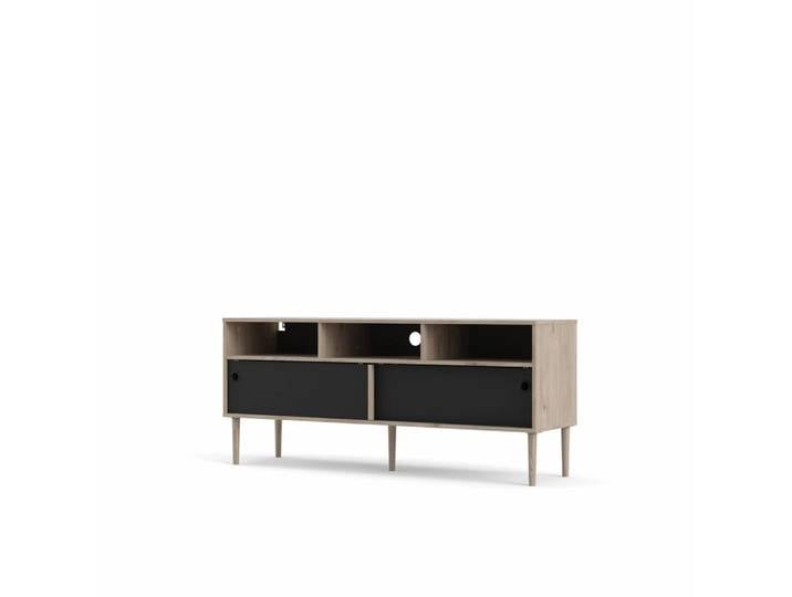 Schwarzer TV-Schrank ELISEO im Dekor Jackson Hickory Eiche