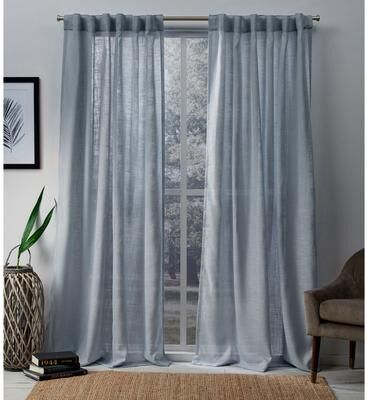 ATI Home Bella Sheer Hidden Tab Top Curtain Panel Pair