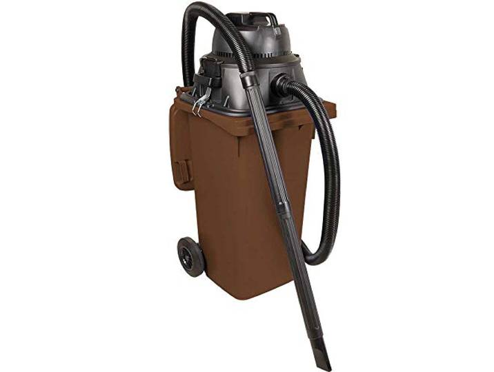 BRB Nass-/Trockensauger/Industriesauger 1100 Watt, mit 120 Liter Behälter (DIN Mülltonne) (braun)