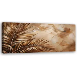 WANDBILD glamour palmblätter marmor sepia