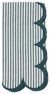 Saro Lifestyle "Striped Pattern Cotton Decorative Napkins (Set of 4) - Finished Edge Detail for Dining and Entertaining, 20""x20"""