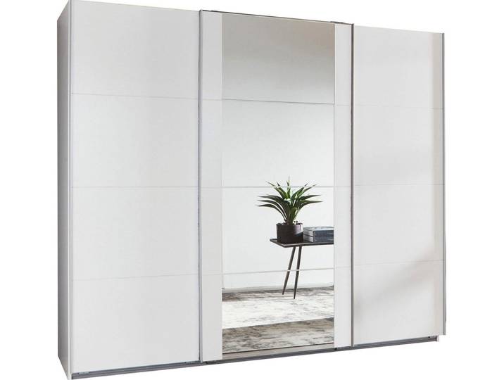 Schwebetürenschrank Bern Kleiderschrank Ausführung wählbar,Weiß,270x64x236cm