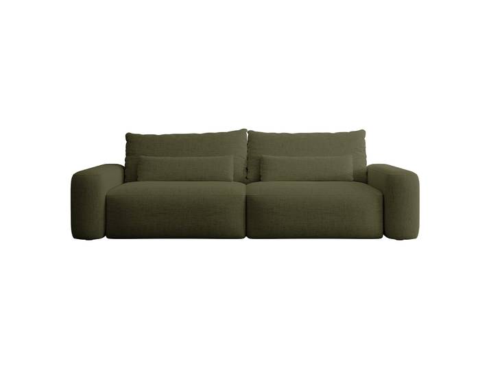 Dreisitziges ausklappbares Sofa Carnos, olivgrüner
